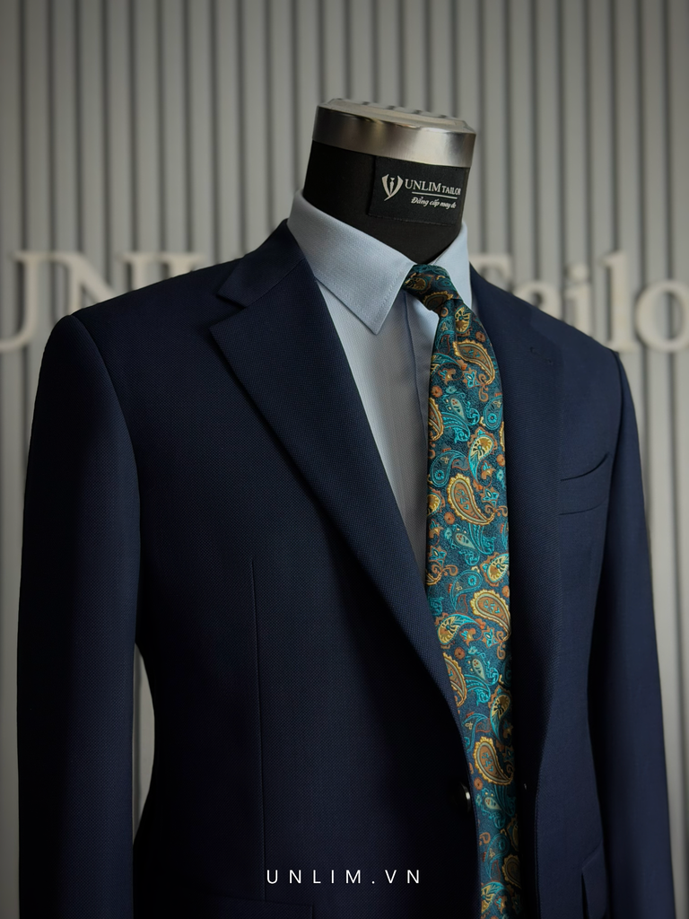 Suit Cổ K Hai Cúc Deep Teal Blue
