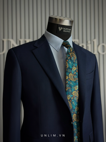 Suit Cổ K Hai Cúc Deep Teal Blue