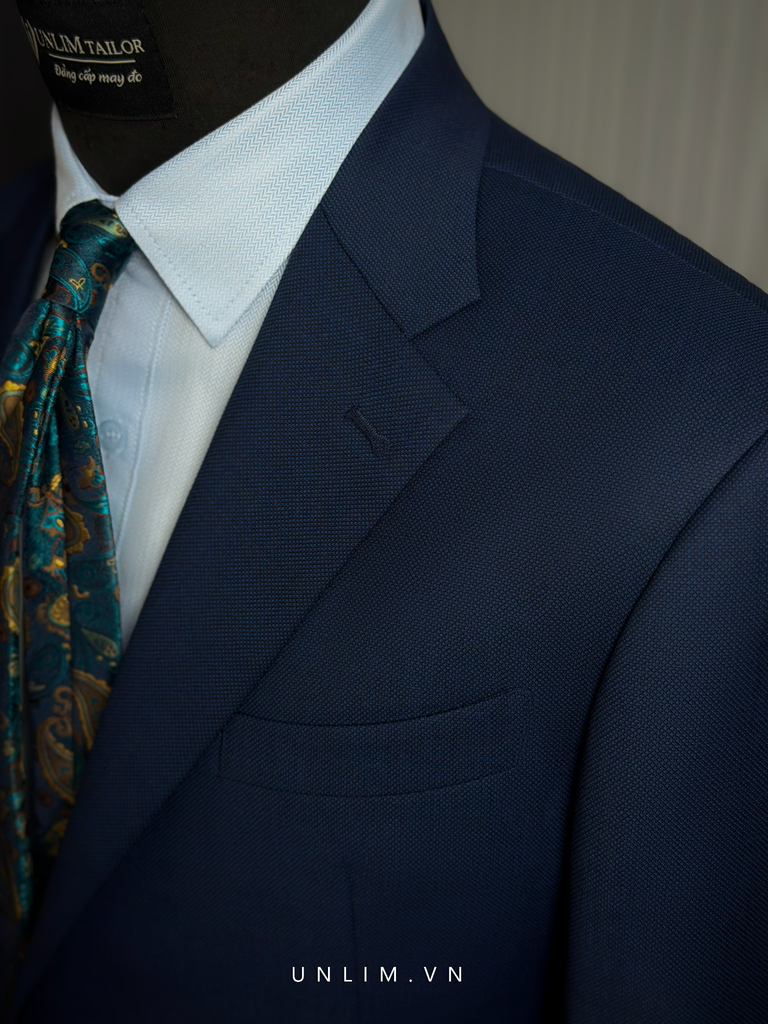 Suit Cổ K Hai Cúc Deep Teal Blue