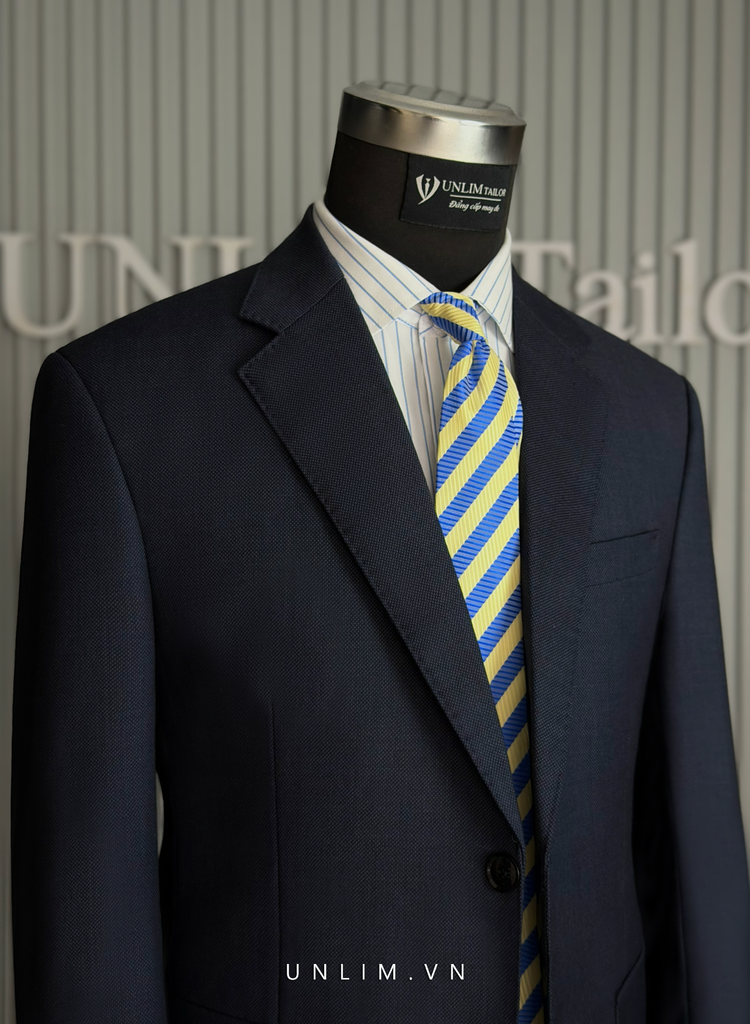 Blazer Midnight Blue họa tiết Bird’s Eye