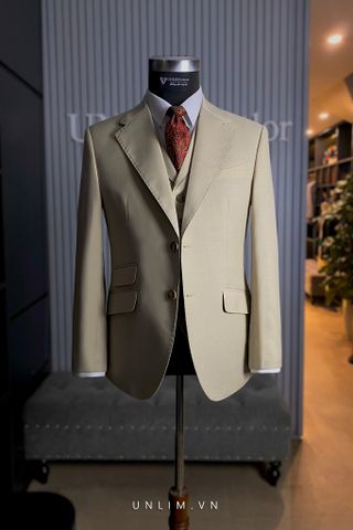 Suit Cổ K Hai Cúc Be Sáng