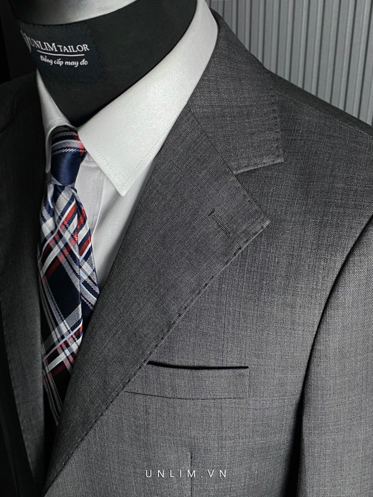 Suit Cổ K Hai Cúc Ghi Xước