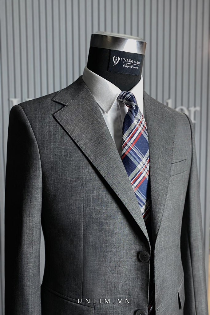 Suit Cổ K Hai Cúc Ghi Xước