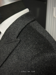 Măng Tô Xám Tối Dạ Lông Chuột Cổ Nhọn