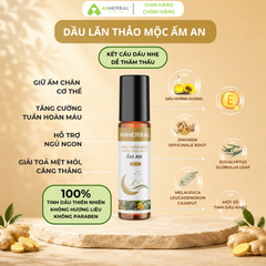 Combo ngủ ngon ANHERBAL - Thảo mộc ngâm chân Bình An và dầu lăn tinh dầu Ấm An giúp ngủ ngon, thư giãn, làm ấm cơ thể