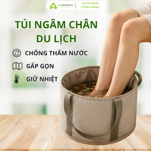 Túi ngâm chân vải gấp gọn, du lịch, công tác