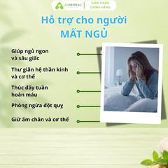 Combo ngủ ngon ANHERBAL - Thảo mộc ngâm chân Bình An và dầu lăn tinh dầu Ấm An giúp ngủ ngon, thư giãn, làm ấm cơ thể