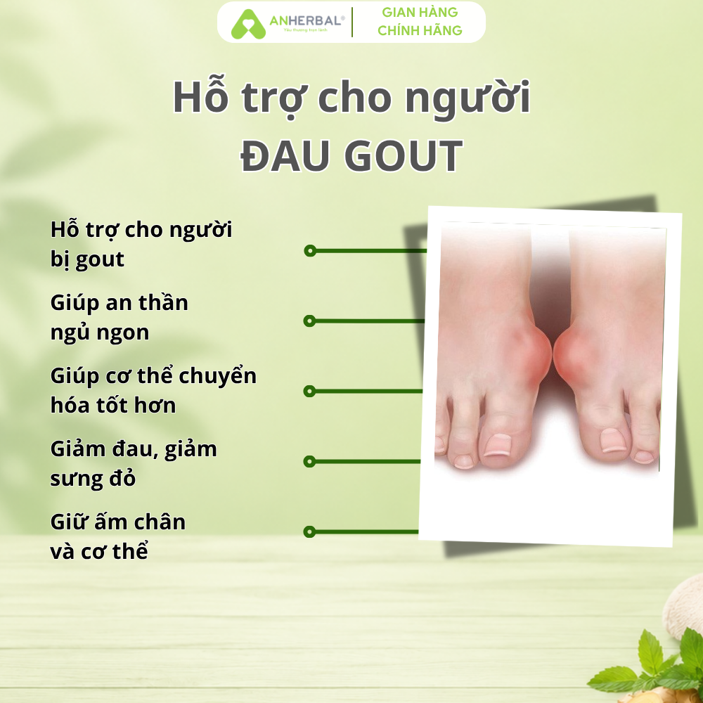 Combo hỗ trợ người bị gout ANHERBAL - Thảo mộc ngâm chân Trường An và dầu lăn Ấm An giảm đau nhức, làm ấm, ngủ ngon