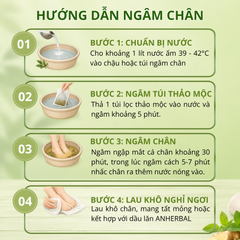 Combo ngủ ngon ANHERBAL - Thảo mộc ngâm chân Bình An và dầu lăn tinh dầu Ấm An giúp ngủ ngon, thư giãn, làm ấm cơ thể