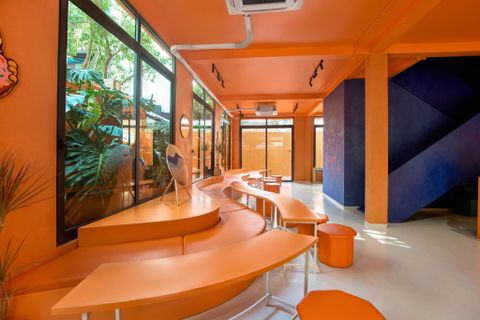 Sơn hiệu ứng dự án The Hide Out - Kid space Cafe - 01