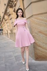 V1105 ĐẦM NGẮN XÒE TRỄ VAI