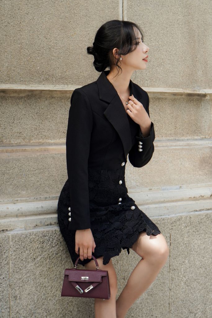 ĐẦM VEST LỬNG PHỐI REN CV002