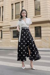 CV1116 CHÂN VÁY LỤA DÀI XẺ TÀ