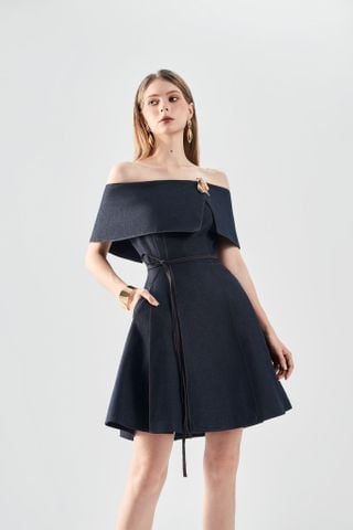 Đầm Trễ Vai Xếp Ly V1119