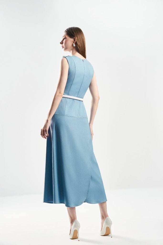 Đầm Ôm A Cổ Tròn V1125