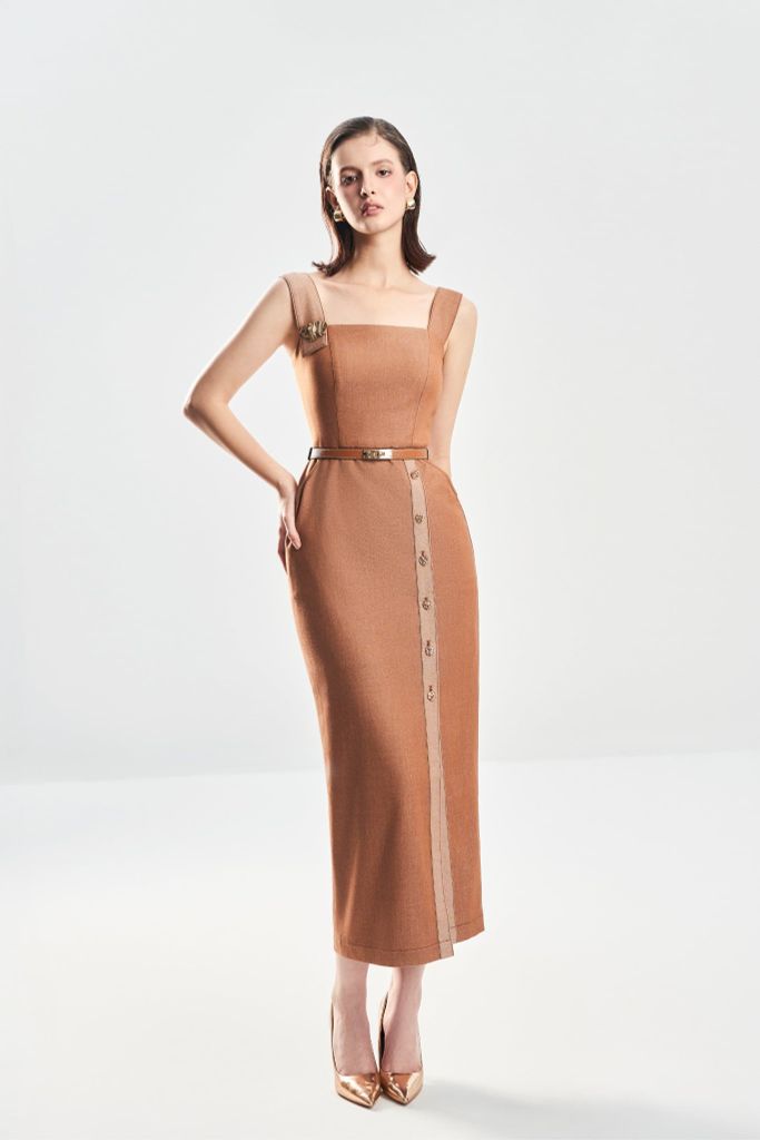 Đầm Bút Chì Hai Dây V1118