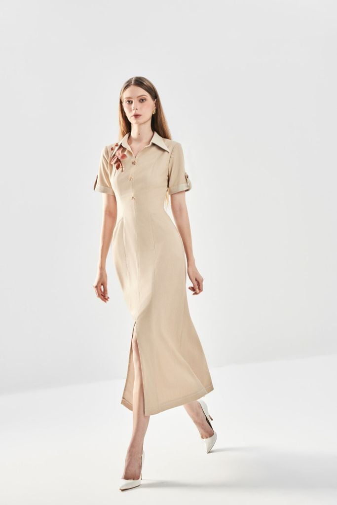 Đầm Cổ Tròn A-Line V1117