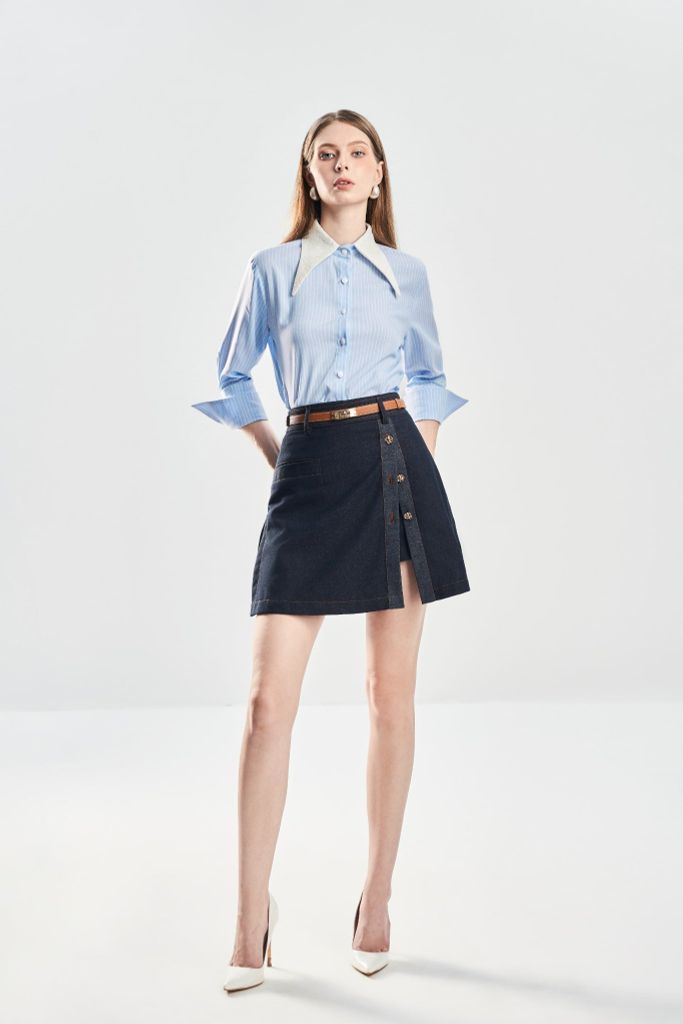 Chân Váy A Ngắn Xẻ Đùi CV1127