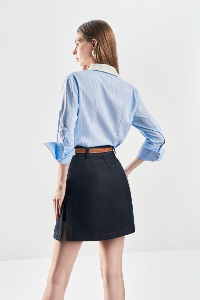 Chân Váy A Ngắn Xẻ Đùi CV1127