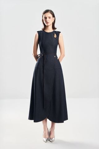 Đầm Ôm A Cổ Tròn V1125