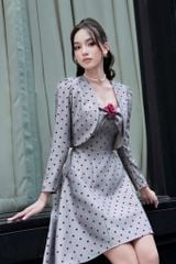 AK1111 ÁO KHOÁC TAY DÀI CHẤM BI