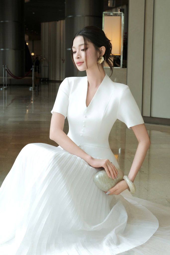 ĐẦM VESTON XẾP LY NHUYỄN CV0005