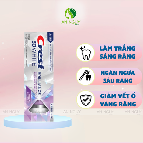 Kem Đánh Răng CREST 3D White Brilliance Làm Trắng Răng Gấp 3 Lần