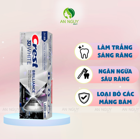 Kem Đánh Răng CREST 3D White Brilliance Làm Trắng Răng Gấp 3 Lần