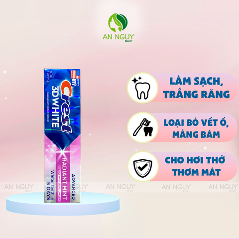 Kem Đánh Trắng Răng Crest 3D White Advanced Radiant Mint