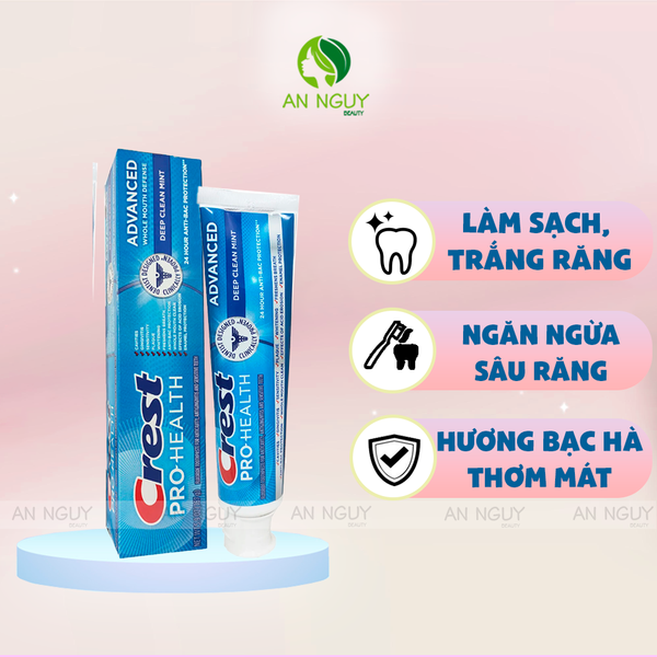 Kem Đánh Răng Crest Pro Health Deep Clean Mint Toothpaste 167g