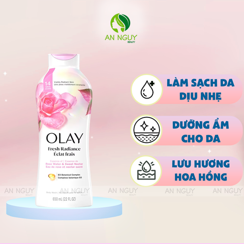 Sữa Tắm Olay Body Wash Lưu Hương Thơm Lâu 650ml (Hàng Mỹ Nhập Khẩu)