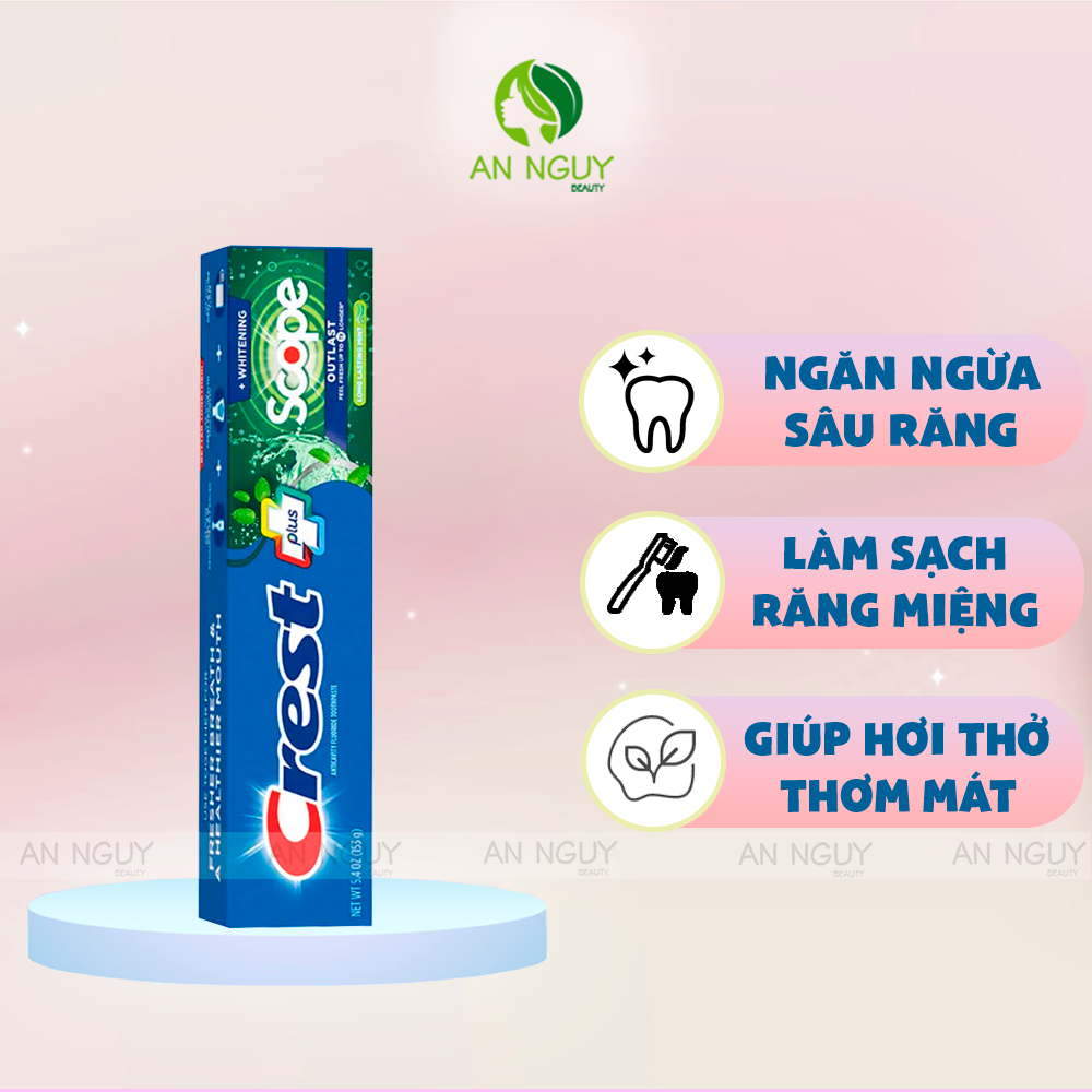 Kem Đánh Răng Crest Plus Toothpaste Trắng Răng Hiệu Quả 153g