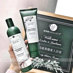 Bộ Gội Xả Weilaiya Ginger Hair Strength Shampoo & Conditioner Gừng Trắng, Giảm Rụng, Kích Mọc Tóc (Trắng)