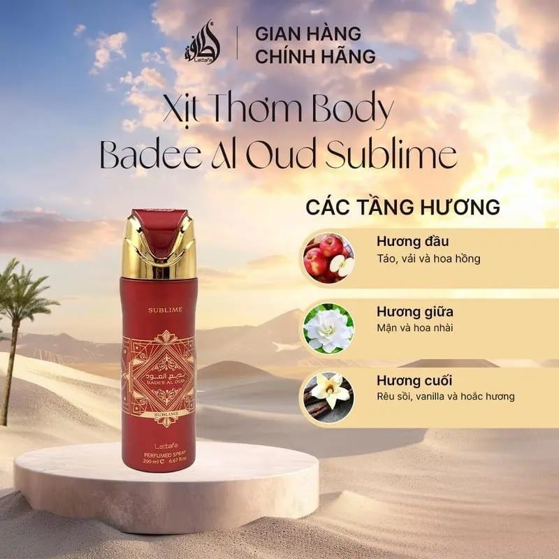 Xịt Khử Mùi Lattafa Body Perfumed Spray 200ml