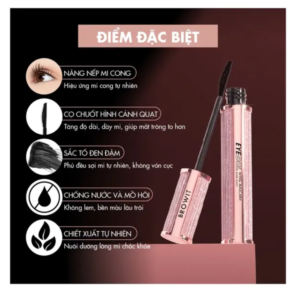 Mascara Browit By Nongchat Eyedol Wing Cong Mi 8g