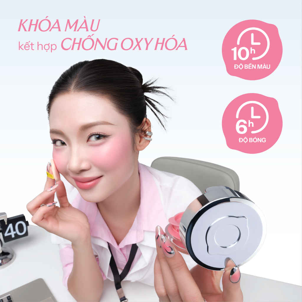 Má Hồng Thuần Chay Dạng Cushion Lemonade Mirror Mirror Blush Cushion 8g