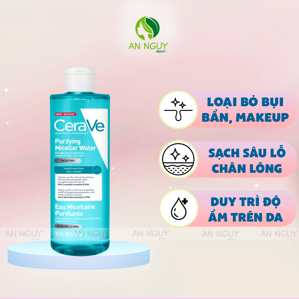 Nước Tẩy Trang Cerave Micellar Water Làm Sạch Da Hiệu Quả 400ml