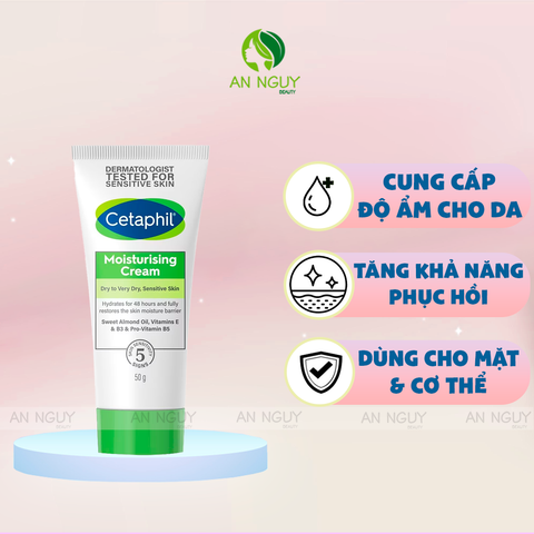 Kem Dưỡng Ẩm Cetaphil Moisturising Cream Dry To Very Dry, Sensitive Skin Dưỡng Ẩm
