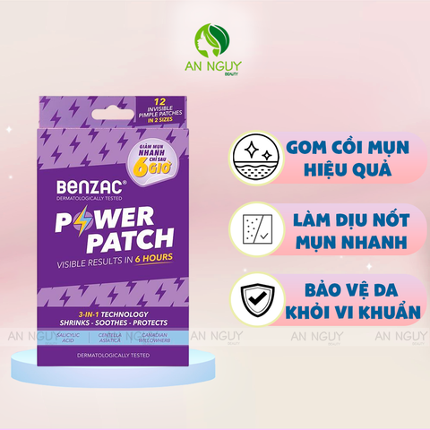 Miếng Dán Mụn Benzac 3 In 1 Power Patch Bảo Vệ Và Ngăn Ngừa Mụn 12 Miếng