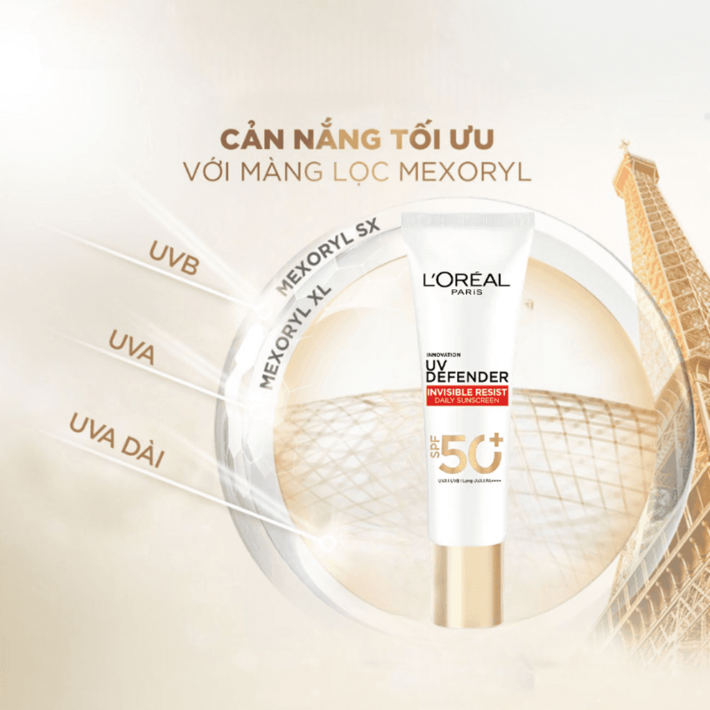 Kem Chống Nắng L'Oreal Paris UV Defender Invisible Resist Daily Sunscreen SPF50+PA++++ 30ml