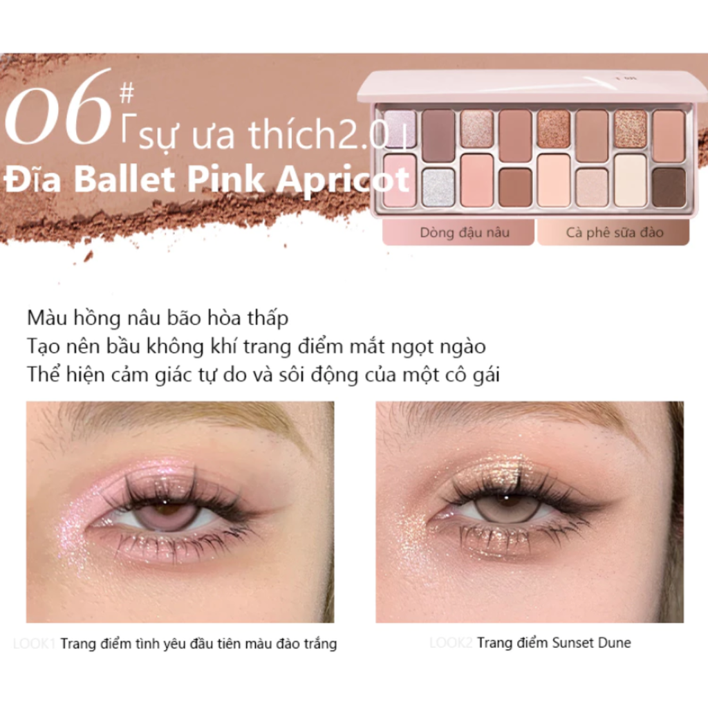 Bảng Phấn Mắt 16 Ô Qianyan Cheeryep True Colors Staring 14.5g