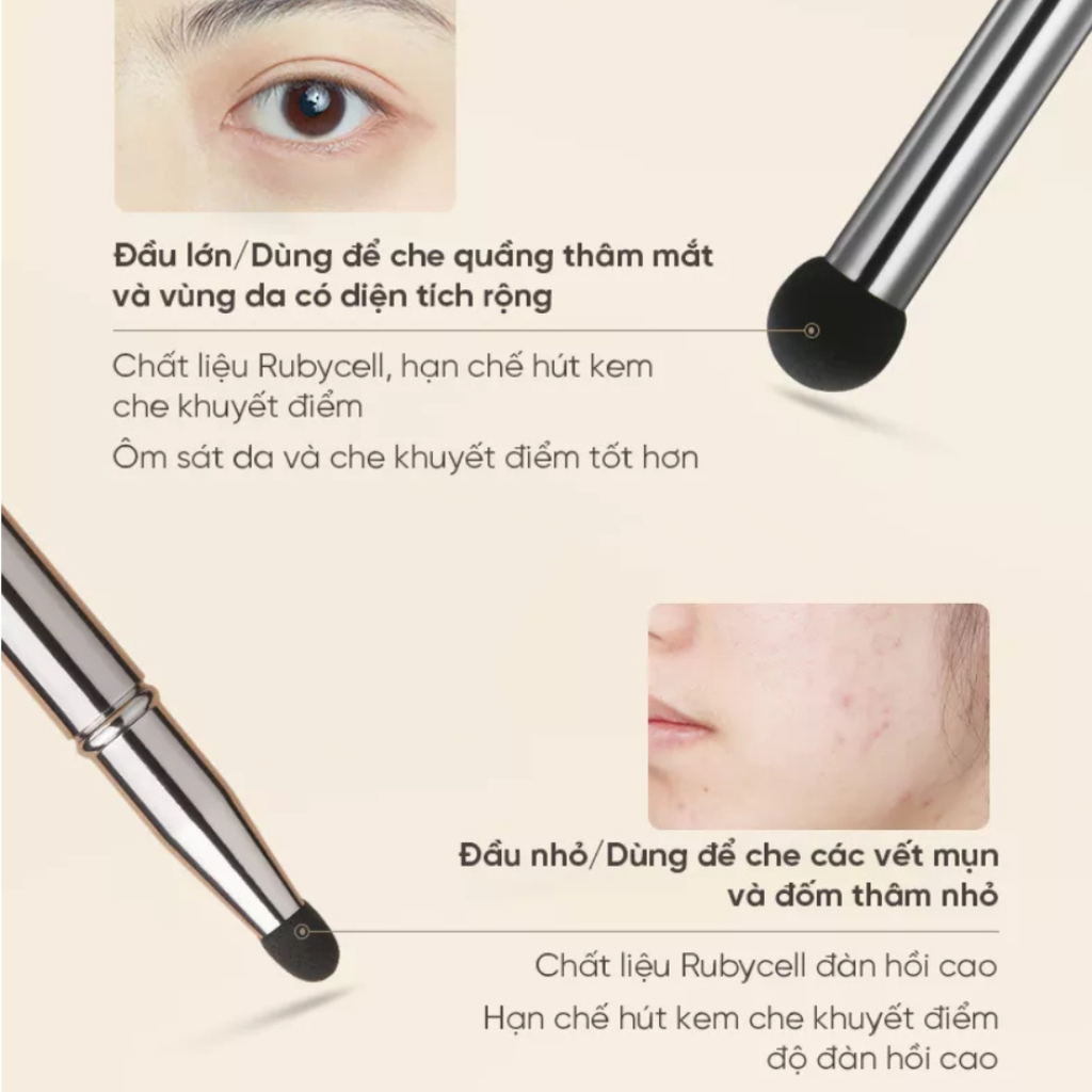 Bộ Cọ Che Khuyết Điểm Amortals Dual-Head Seamless Dotting Brushdual