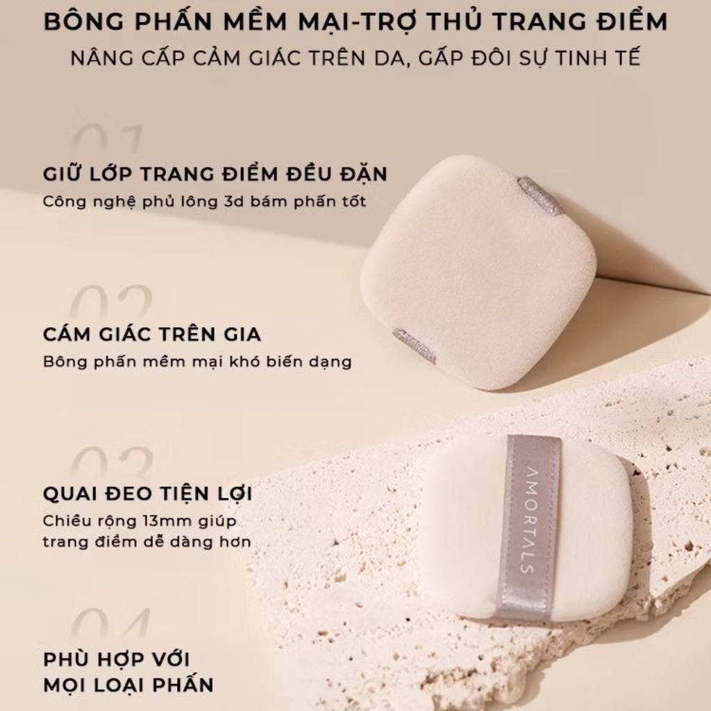 Bông Phấn Amortals Triple-A Pressed Powder Puff