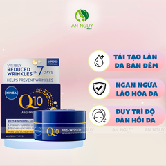Kem Dưỡng Da Nivea Q10 Anti-Wrinkle Replenishing Night Cream Chống Nhăn 50ml