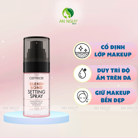 Xịt Cố Định Trang Điểm Catrice Blend & Bond Setting Spray Dưỡng Ẩm, Căng Min Tự Nhiên 55ml