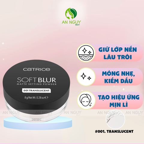 Phấn Phủ Dạng Bột Catrice Soft Blur Matte Setting Powder Mỏng Nhẹ Kiềm Dầu 8g