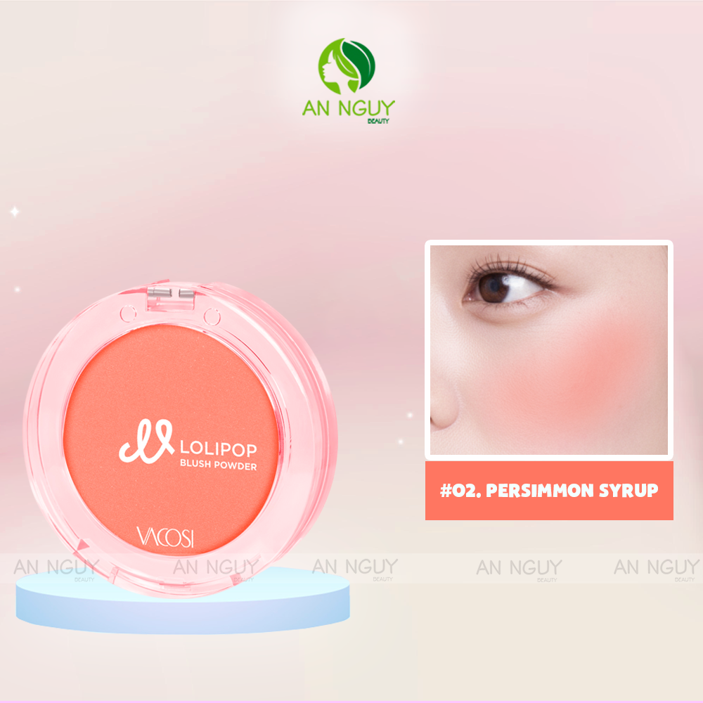 Phấn Má Hồng Vacosi Lolipop All Day Blush Powder VP14 Phấn Mịn, Trang Điểm Tự Nhiên 5.6g