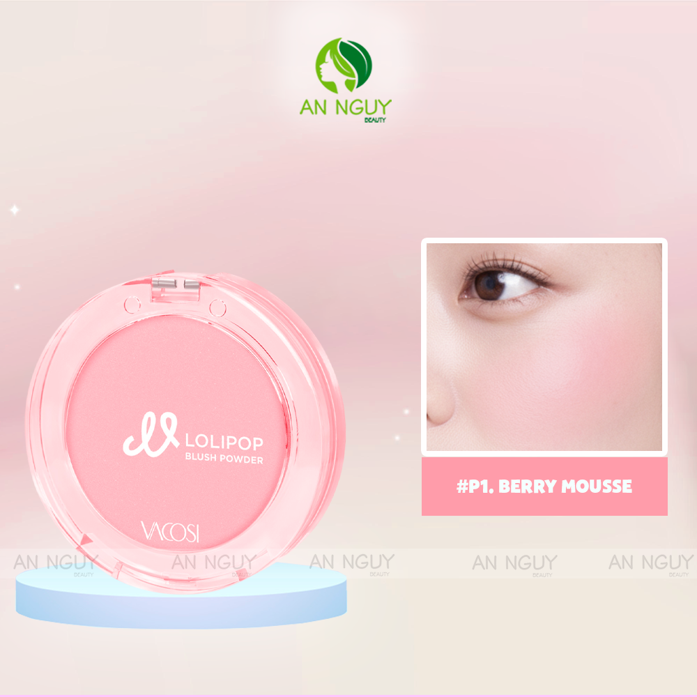 Phấn Má Hồng Vacosi Lolipop All Day Blush Powder VP14 Phấn Mịn, Trang Điểm Tự Nhiên 5.6g