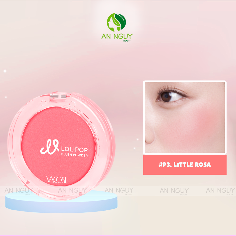 Phấn Má Hồng Vacosi Lolipop All Day Blush Powder VP14 Phấn Mịn, Trang Điểm Tự Nhiên 5.6g