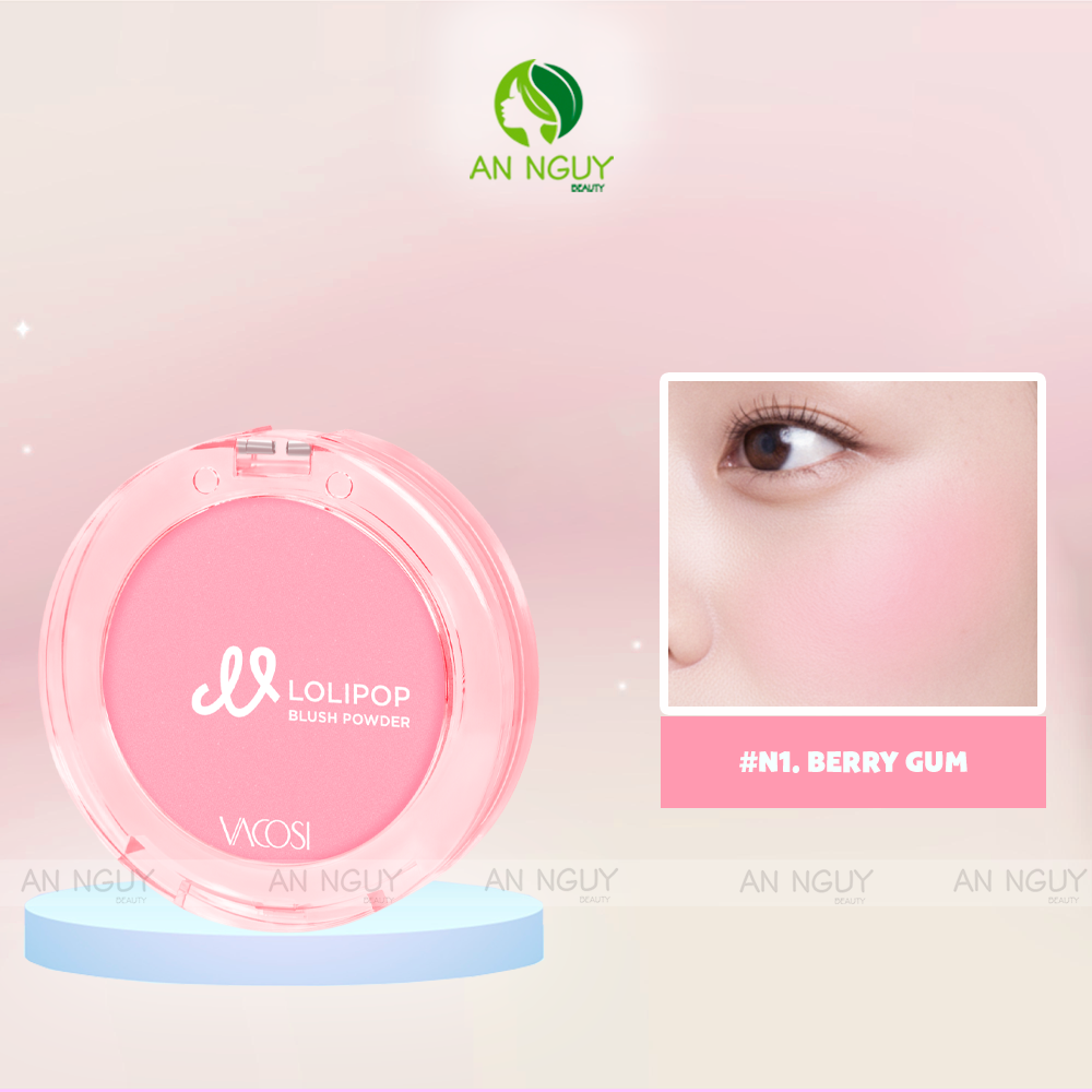 Phấn Má Hồng Vacosi Lolipop All Day Blush Powder VP14 Phấn Mịn, Trang Điểm Tự Nhiên 5.6g